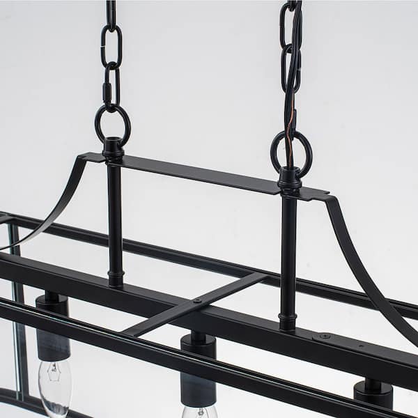 ZYZWMB 33.5 in. 5-Light Black Linear Rectangle Kitchen Island