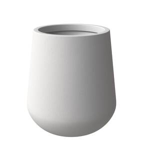 Orchid Modern Fiberstone and Clay Decorative Round Plant Pot with Drainage Holes (White, 12 in. Height)