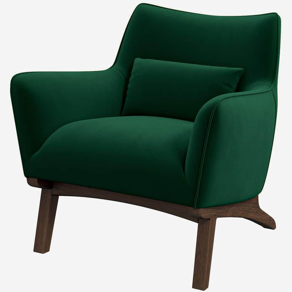 Gatsby Mid Century Modern Luxury Dark Green Velvet Upholstered Accent Comfy Wide Armchair -  Ashcroft Furniture Co, ASH4866