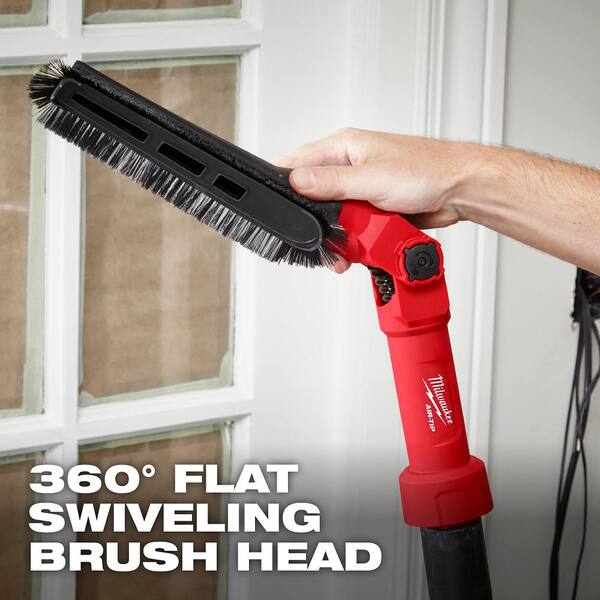 Milwaukee AIR-TIP 1-1/4 in. - 2-1/2 in. Low-Profile Pivoting Brush Wet/Dry Shop Vacuum Attachment (1-Piece)