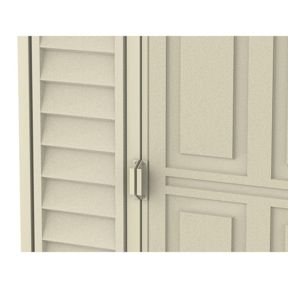 Duramax 4x10 Beige Vinyl Resin Outdoor Storage Shed with Foundation Kit