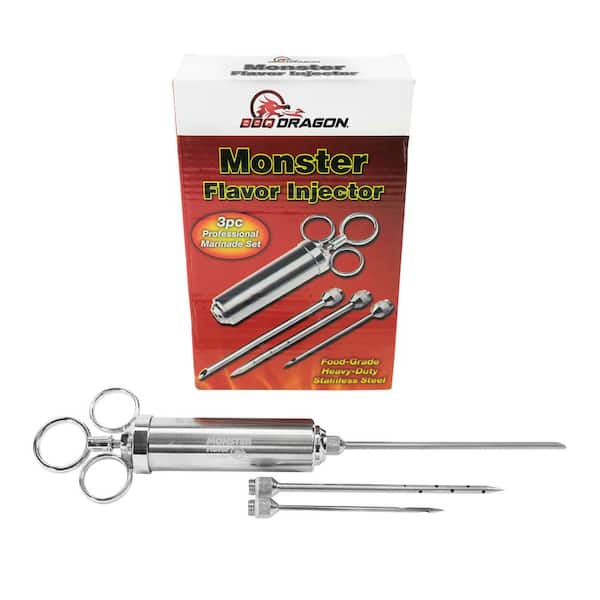 Grill Beast - 304 Stainless Steel Meat Injector Kit with 2-oz Large  Capacity Barrel and 3 Professional Marinade Needles