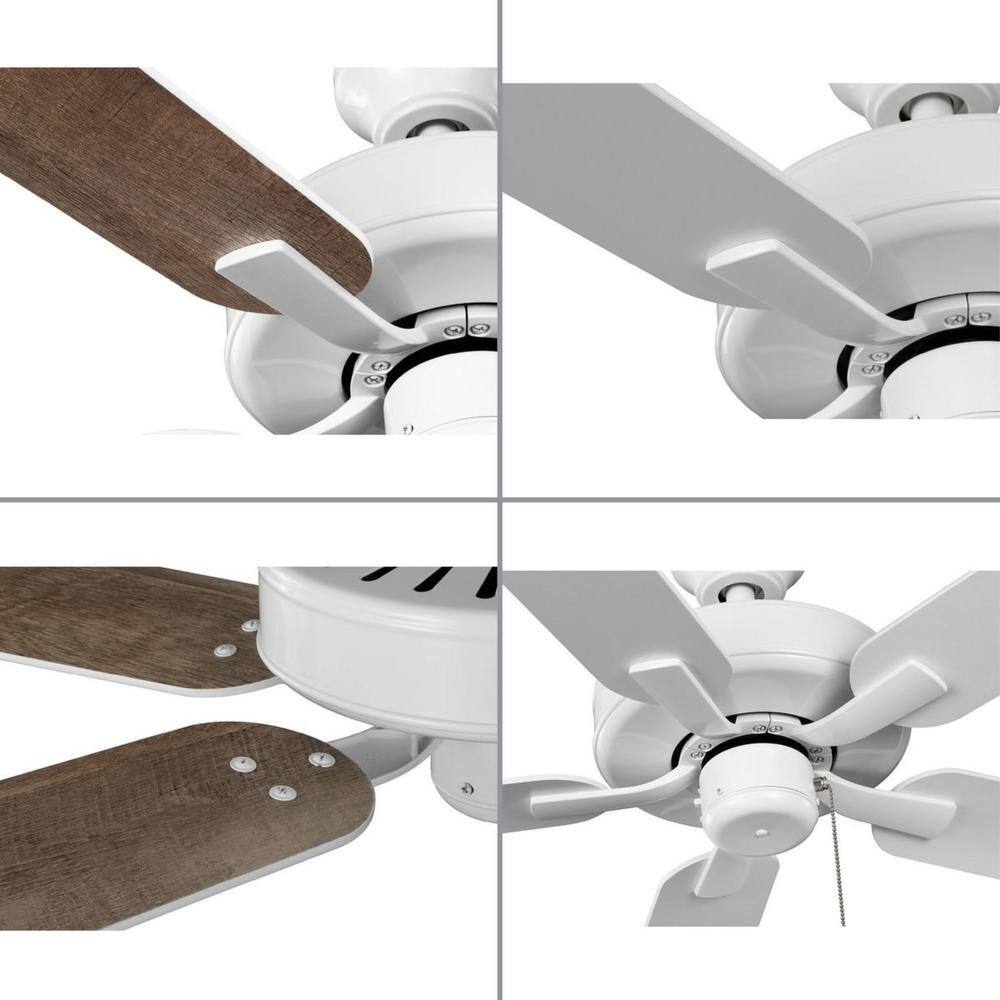 AirPro 52" White and Wood Reversible Blade Ceiling Fan