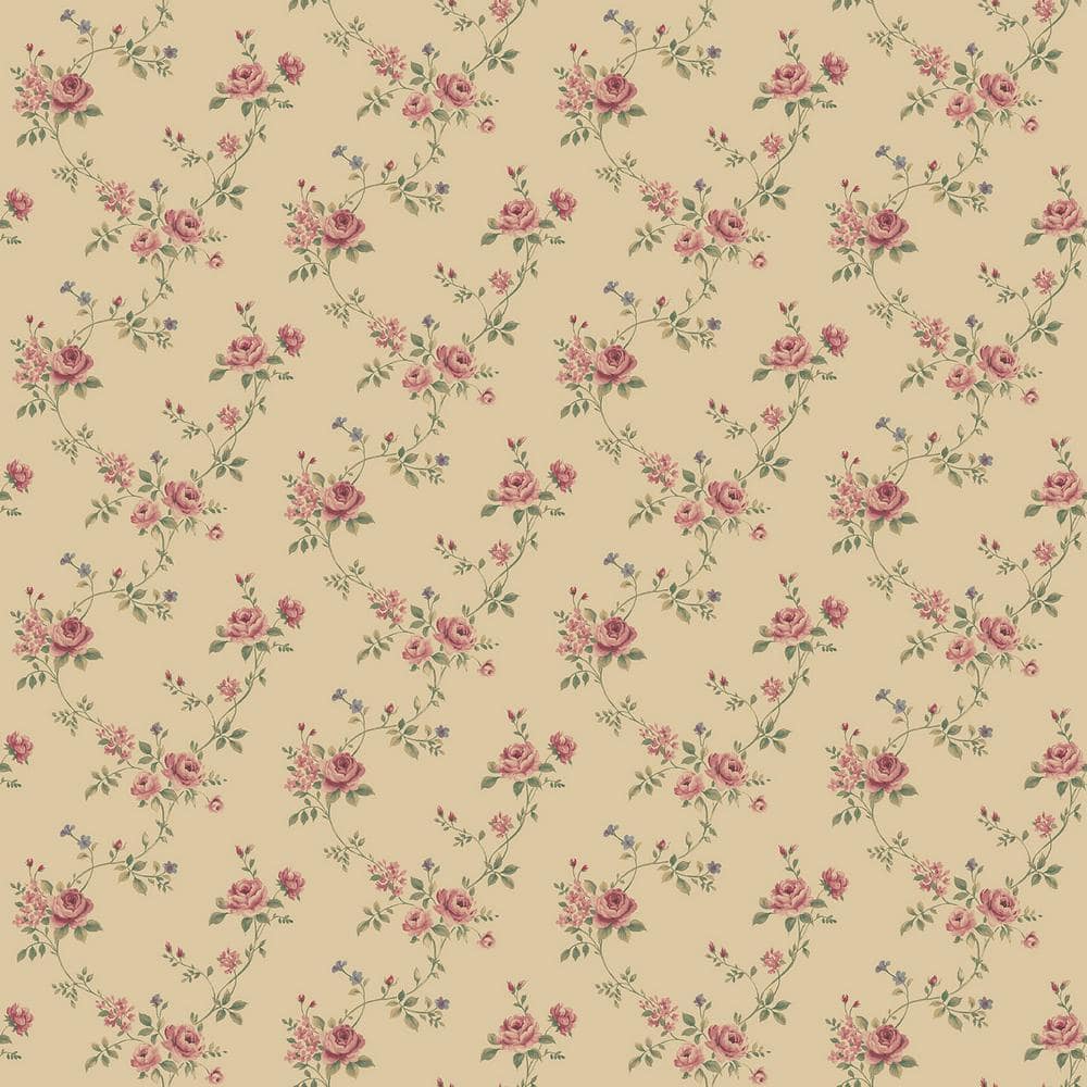 Miniatures 2-Red/Green/Cream Rose Floral Trail Design Matte Finish Non-Past