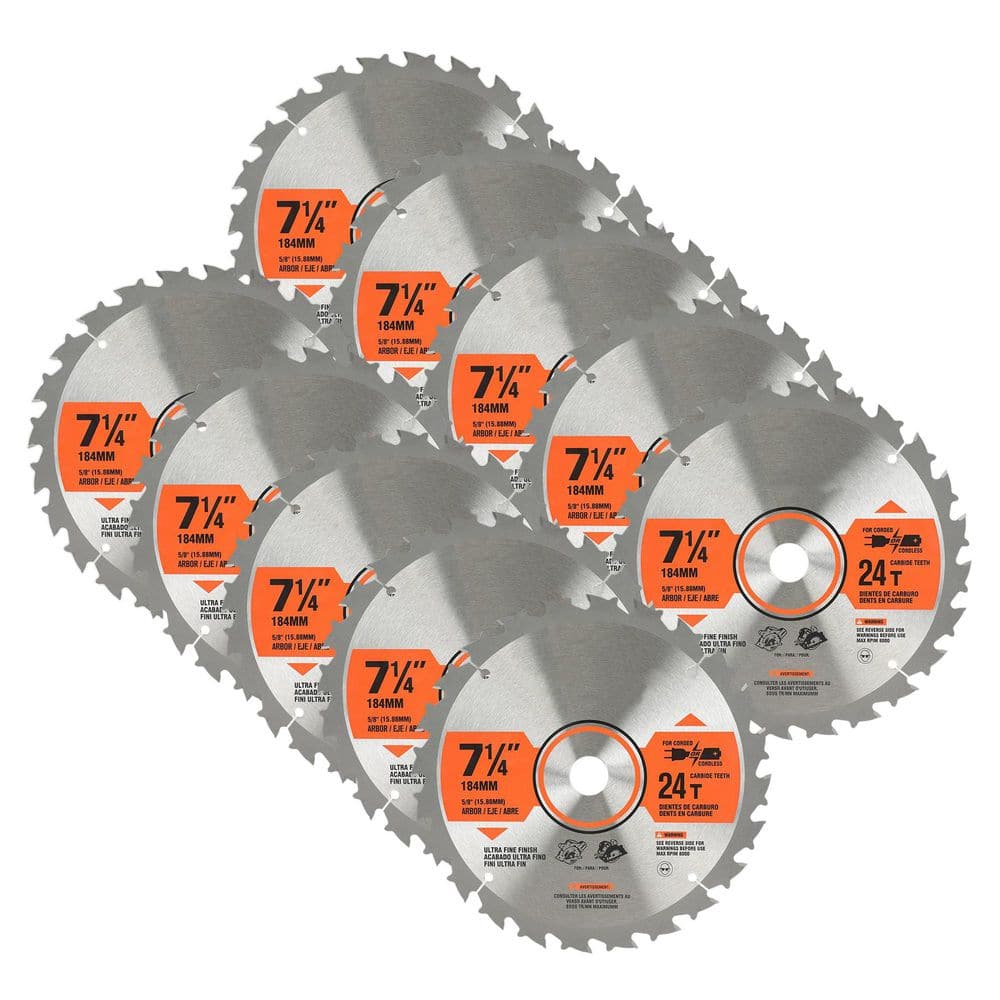 7-1/4 in. 60-Tooth Wood Cutting Tungsten Carbide Saw Blade Power Tool Accessory (3-Pack) price history on PriceWatchPro