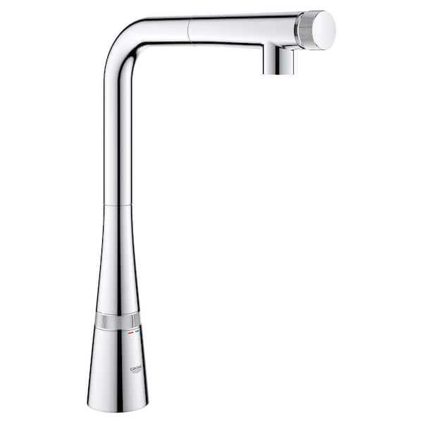 GROHE Zedra Smartcontrol Single-Handle Pull-Out Sprayer Kitchen Faucet in StarLight Chrome