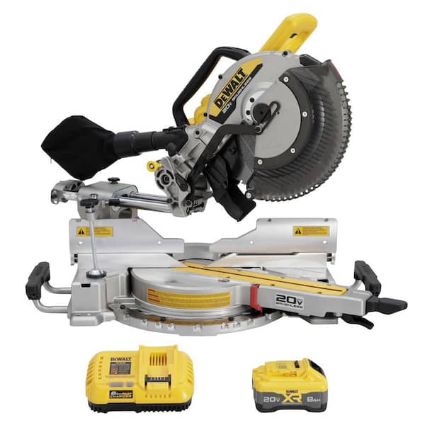 20V MAX XR Lithium-Ion 12 in. Cordless Double Bevel Miter Saw Kit with 8.0 Ah Battery and Charger