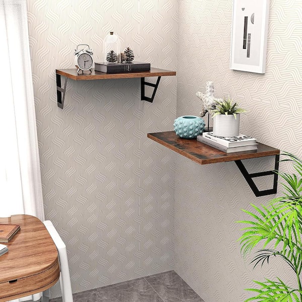 Heimlove Deep Floating Shelves Set Of 2 – 16W X 12D Rustic Wood Wall Shelves, Heavy-Duty Hold Up To 40 Lbs