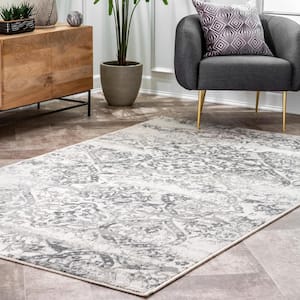 Floral Gray/Grey/Gold Indoor-Outdoor Area Rug – Modern Rugs and Decor