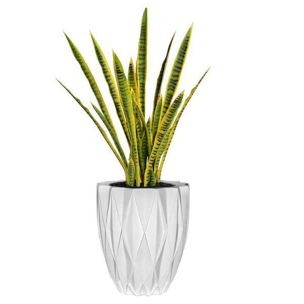 VINTAGE HOME Artificial Faux Real Touch 4.58 ft. Tall Snake Plant Sansevieria With Fiberstone Planter