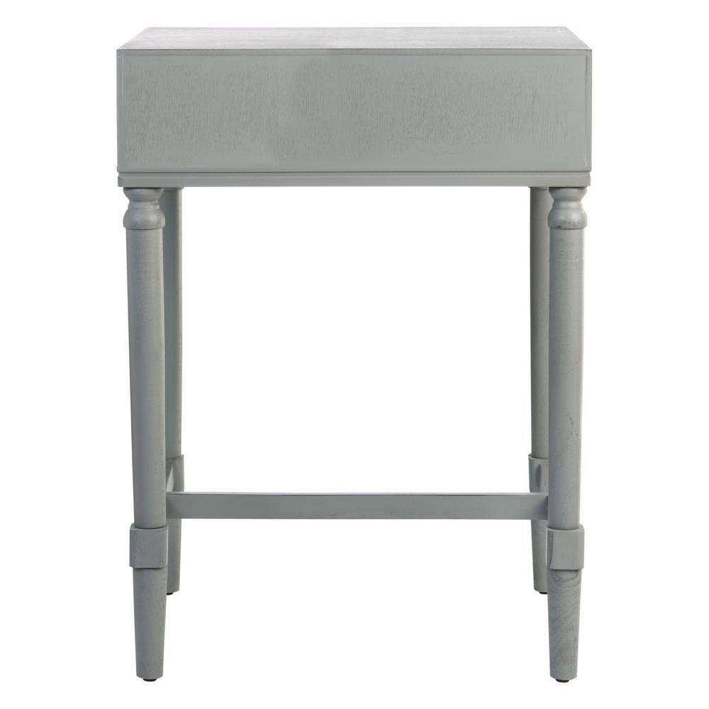 Distressed Gray Wood and Metal Accent Table with Storage