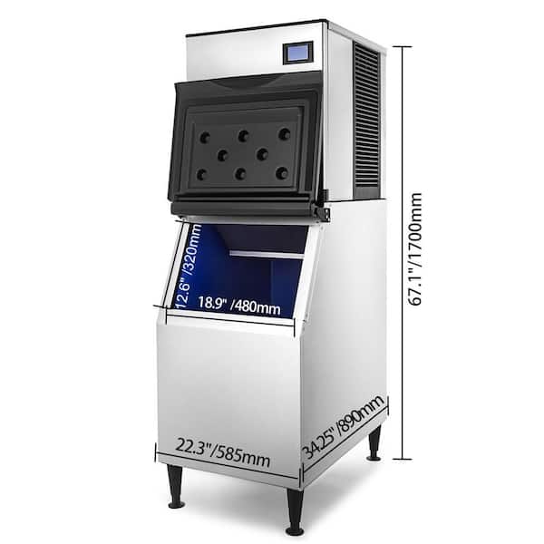 Freestanding Commercial Nugget Ice Maker in Stainless Steel