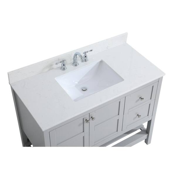 Timeless 42 in. W Single Bath Vanity in Gray with Engineered