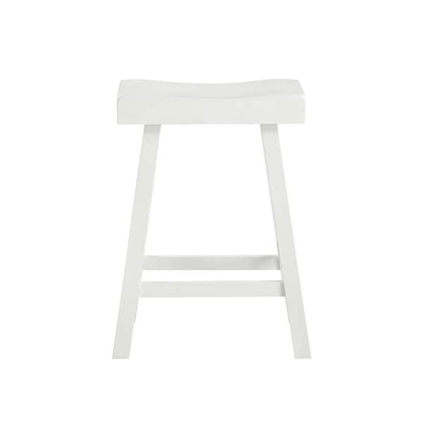 Home 2 Office Jackson 24 in. White Backless Wood Bar Stool