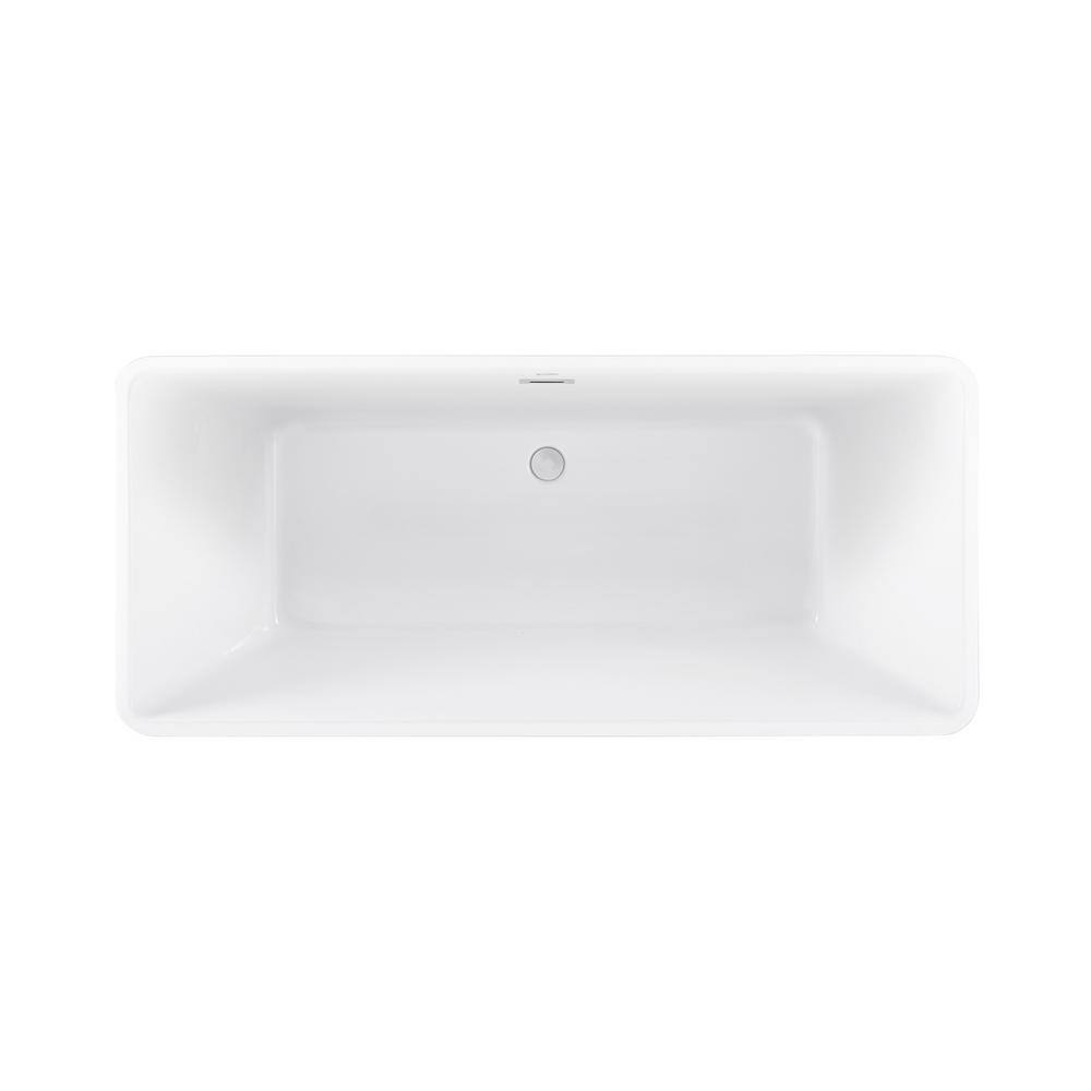 St. Tropez 67" White Acrylic Freestanding Bathtub