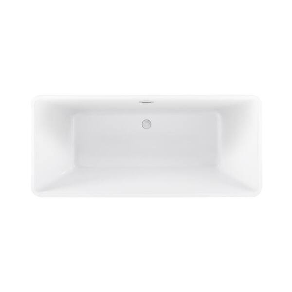 St Tropez 67 in. Acrylic FlatBottom Non-Whirlpool Freestanding Rectangular Soaking Bathtub in White St Tropez 67 in. Acrylic FlatBottom Non-Whirlpool Freestanding Rectangular Soaking Bathtub in White