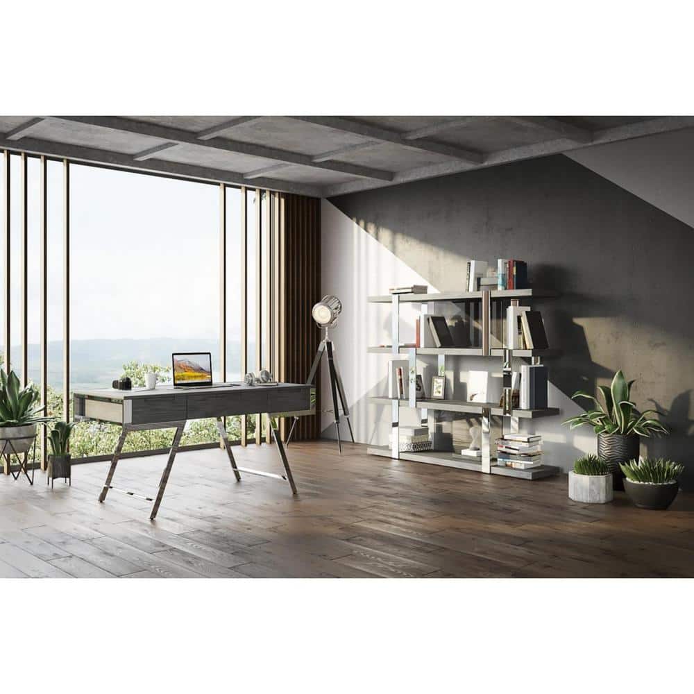 63 in. Rectangular Gray Steel 3-Drawer Computer Desks