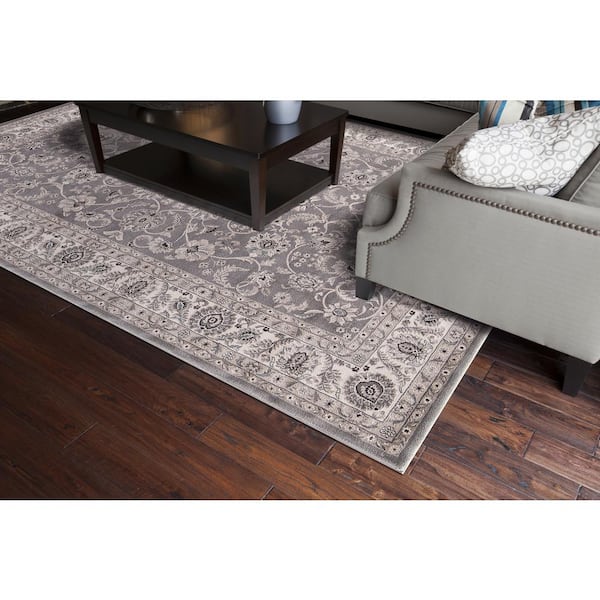 Kashan Bergama Gray 2 ft. x 7 ft. Runner Rug