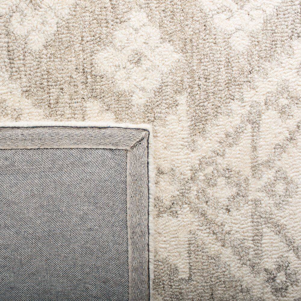 Elegant Ivory Tufted Wool Rectangular Rug, Handmade and Non-Slip