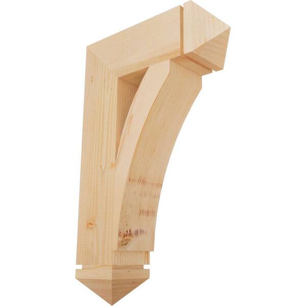 Ekena Millwork 5.5 in. x 32 in. x 20 in. Douglas Fir Thorton Arts and Crafts Smooth Bracket