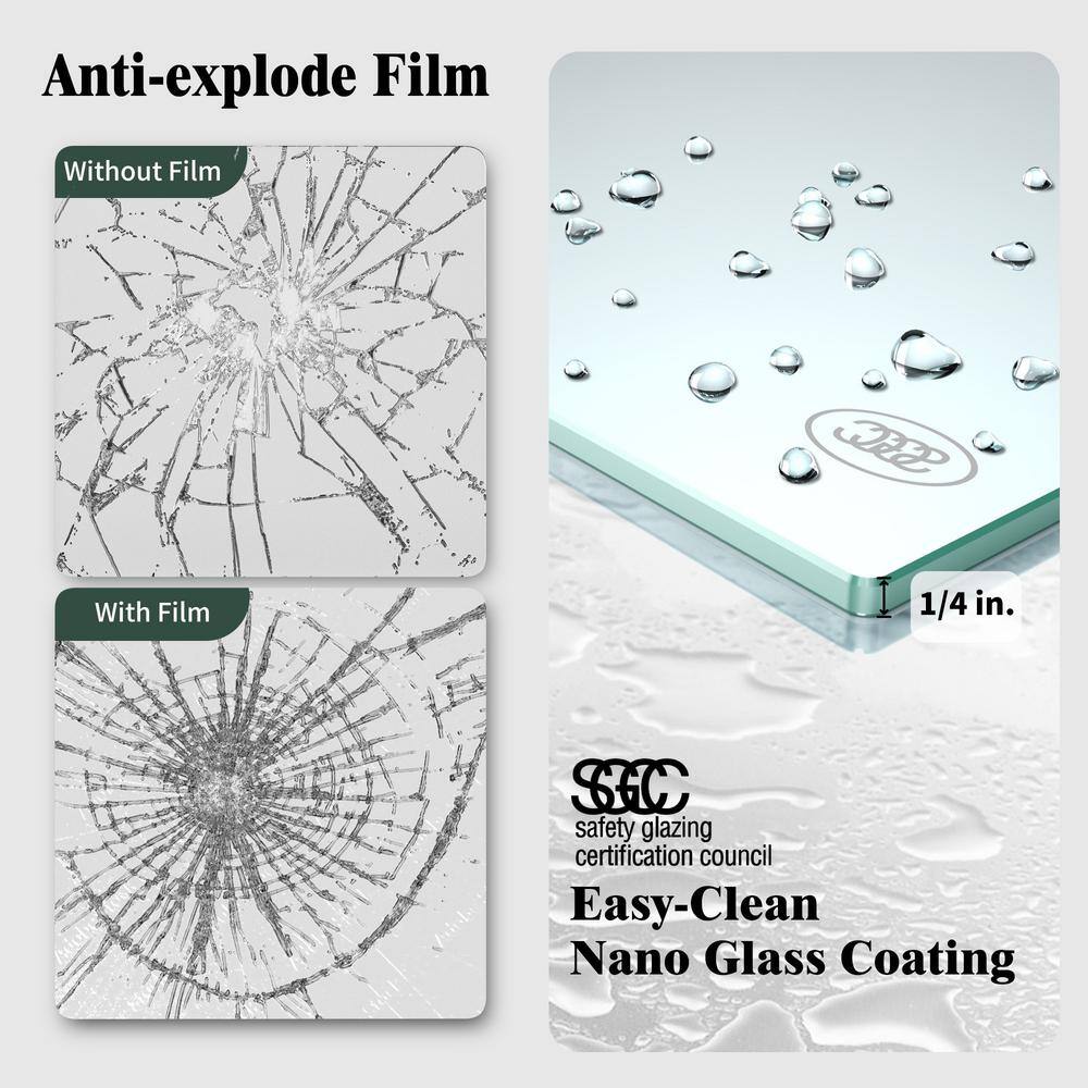 Chrome Framed Sliding Shower Door with Clear Tempered Glass