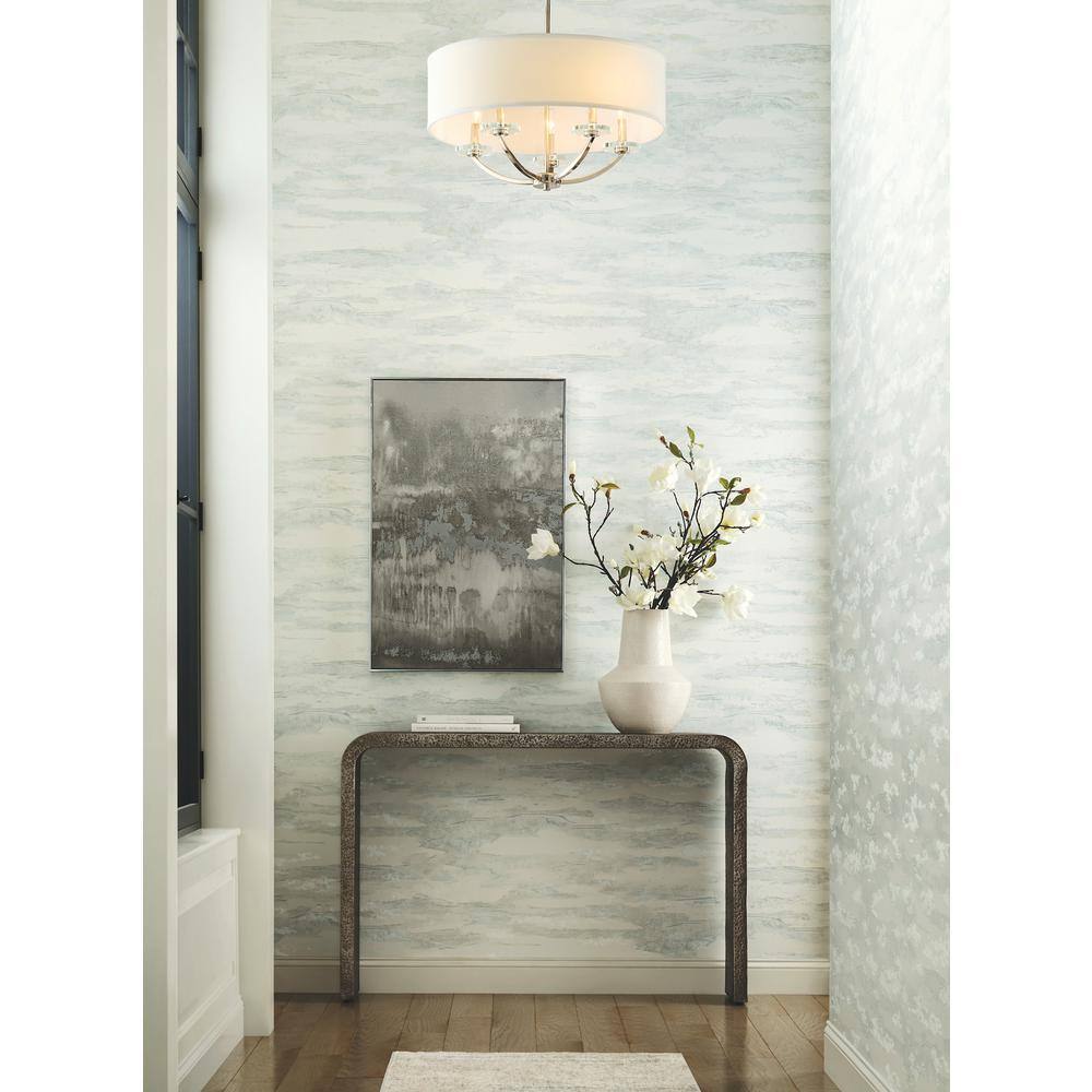 Spa Blue and Beige Abstract Non-pasted Washable Wallpaper