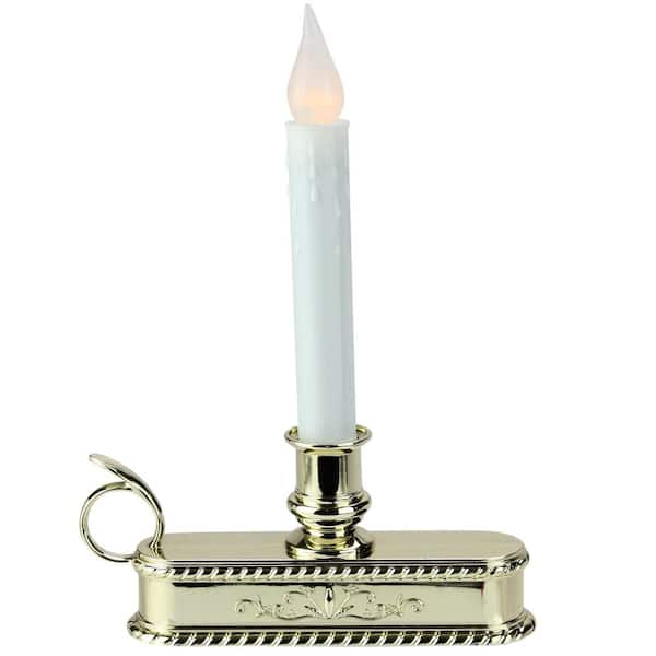 Northlight 8.5 in. Battery Operated LED Flickering Christmas Window Candle Lamp with Handle Base