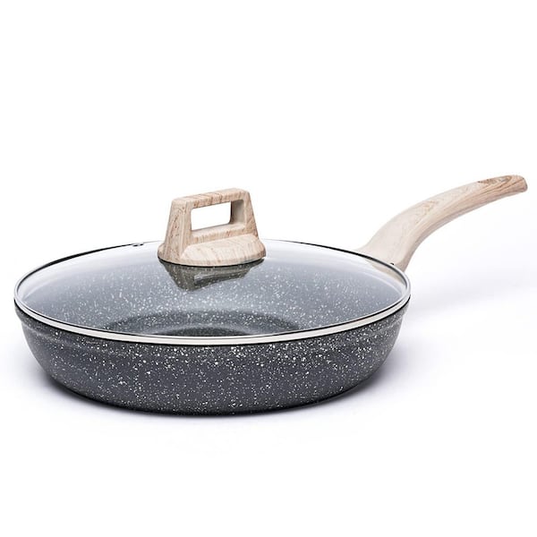 Granite Nonstick Frying Pan Skillet 10 in. Classic Finish with Glass Lid, Eco-Friendly, Induction Compatible