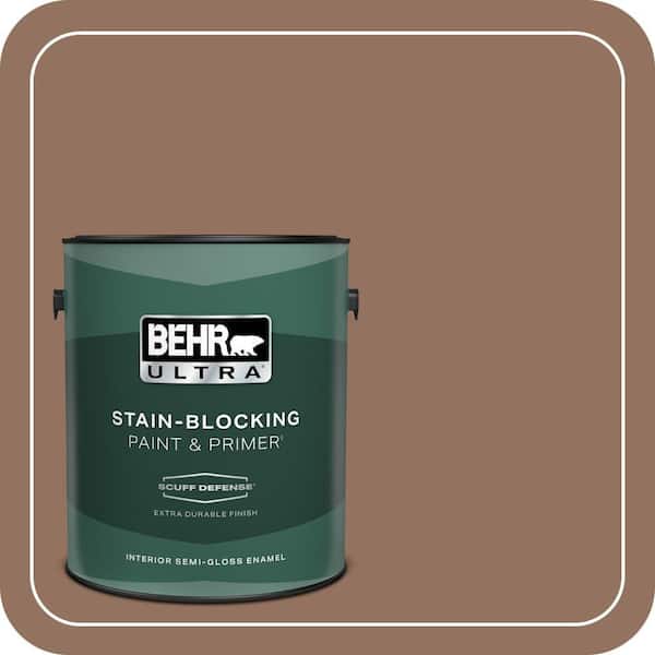 BEHR ULTRA 1 gal. #BXC-84 Corral Brown Extra Durable Semi-Gloss Enamel Interior Paint & Primer