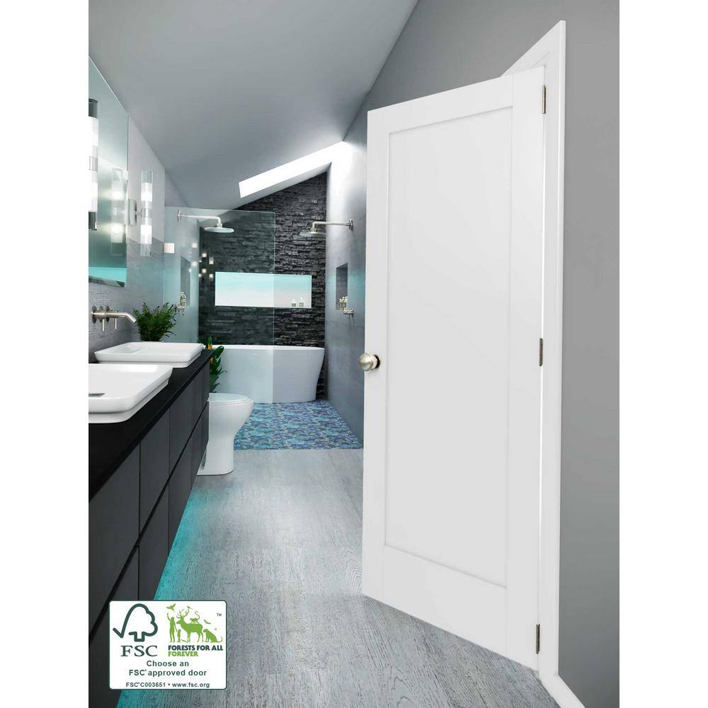 80" x 24" White Primed Solid Pine 1-Panel Interior Door