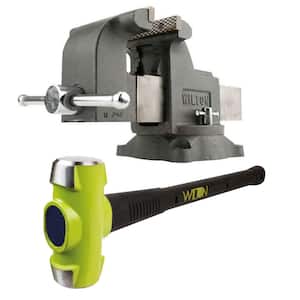 Details about   Wilton WS6 6 Inch Steel Swivel Base Bench Vise w/ BASH 8 Pound Sledge Hammer 