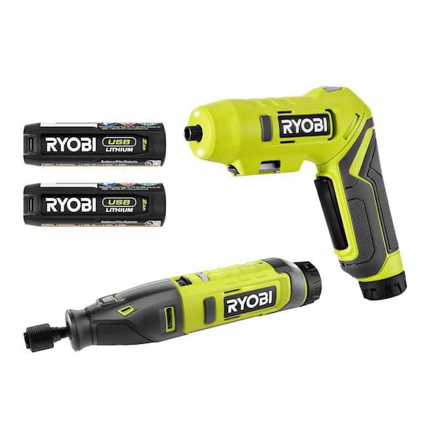 USB Lithium 2-Tool Combo Kit with Screwdriver, Rotary Tool, (2) Batteries, and (2) USB Charging Cables