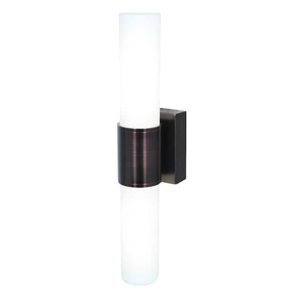 Access Lighting Aqueous 2-Light Oil Rubbed Bronze Wall Sconce with Opal Glass Shade