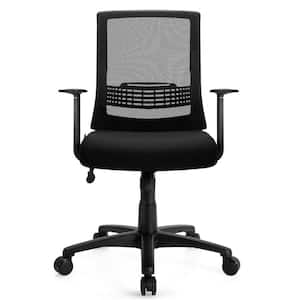 Black Mesh Mid Back Height Adjustable Ergonomic Office Chair with Lumber Support