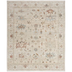 Traditional Home Beige 8 ft. x 10 ft. Distressed Traditional Area Rug