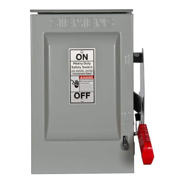 Siemens Heavy Duty 30 Amp 600-Volt 3-Pole Outdoor Non-Fusible Safety Switch