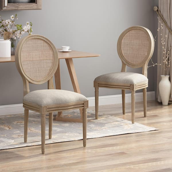 Epworth Beige Fabric Upholstered Dining Chair (Set of 2)
