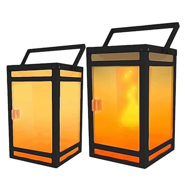 TECHKO Black Solar LED Outdoor Portable Lantern Sconce