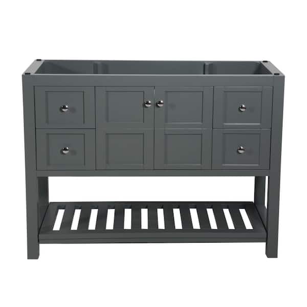Unbranded Manhattan 48 in. W x 18 in. D x 35 in. H Single Bath Vanity Cabinet without Top in Charcoal Gray
