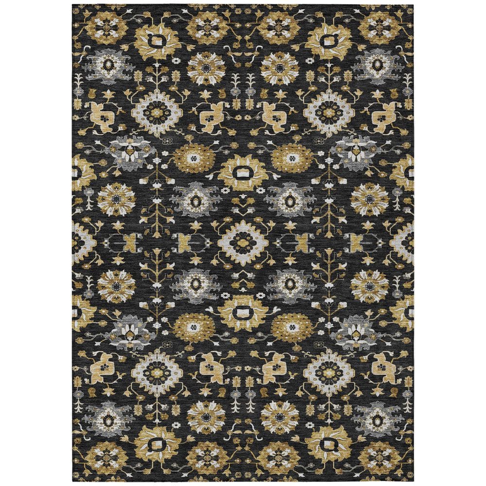 Chantille Machine Washable Indoor/Outdoor Abstract ACN2610 Black 3 ft. x 5 ft. Area Rug price history on PriceWatchPro
