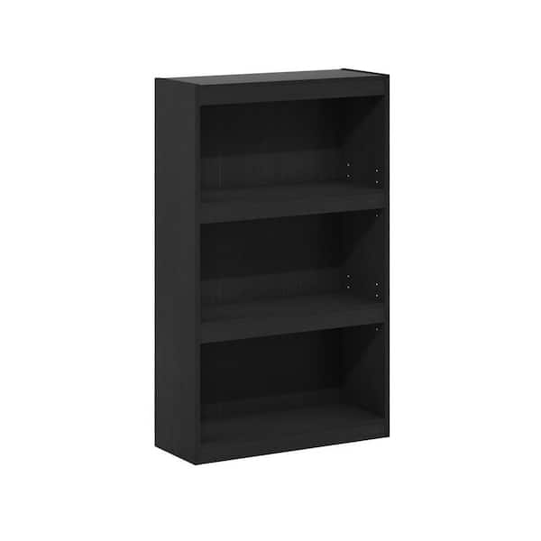Furinno JAYA Enhanced Home 24.5 in. Wide Blackwood 3 Shelf Standard Bookcase with Adjustable Shelves