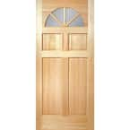 Masonite 36 In. X 80 In. Fan Lite Unfinished Fir Front Exterior Door ...