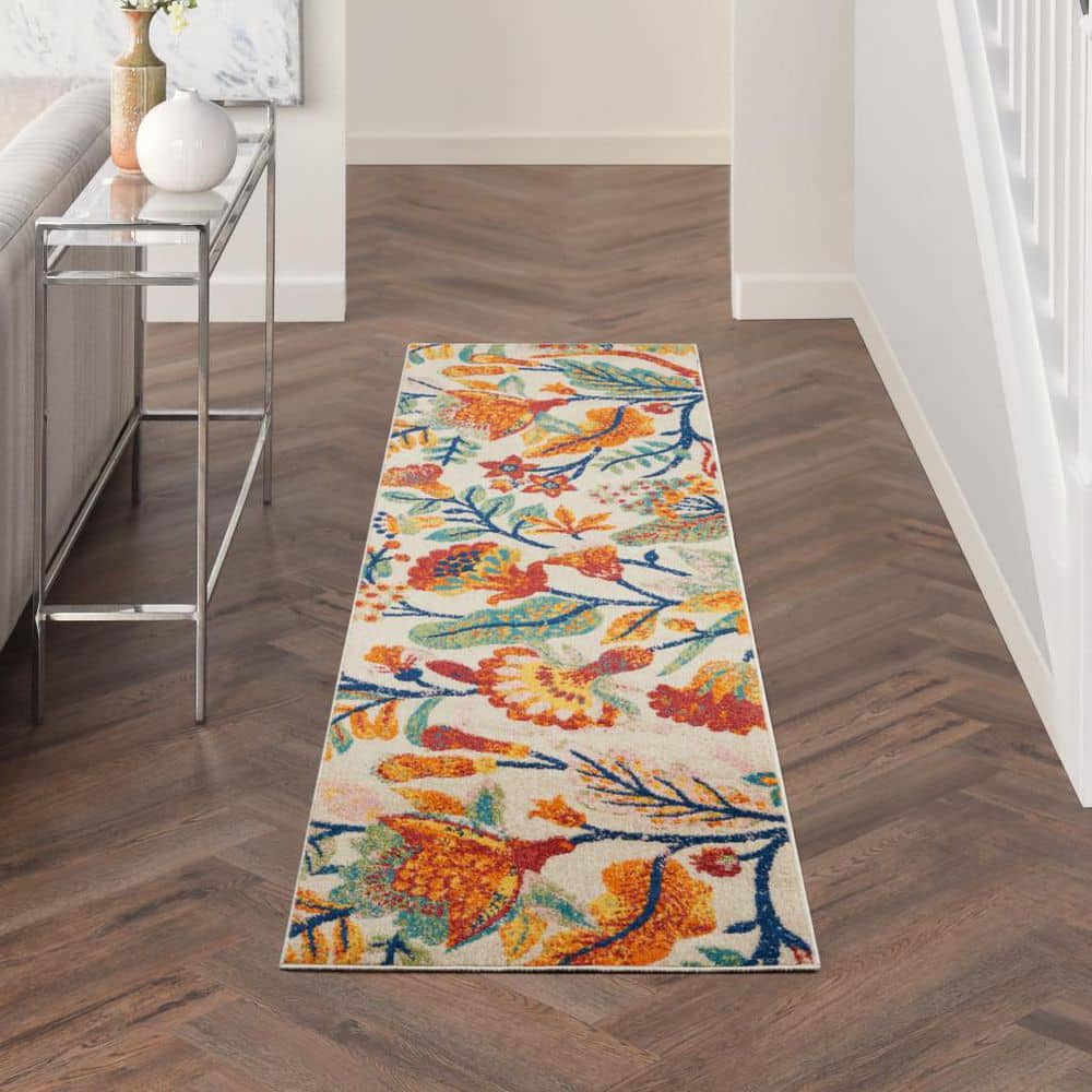2 X 8 Green Floral Washable Area Rug RunnerRug price history on PriceWatchPro