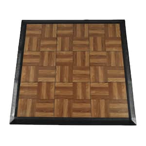 Max Tile 40.75 in. x 40.75 in. x 5/8 in. Dark Oak Interlocking Vinyl Tile Portable Tap Dance Floor (9 sq. ft. / case)