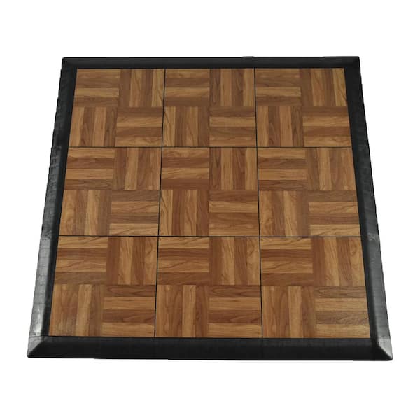 Greatmats Max Tile 40.75 in. x 40.75 in. x 5/8 in. Dark Oak Interlocking Vinyl Tile Portable Tap Dance Floor (9 sq. ft. / case)