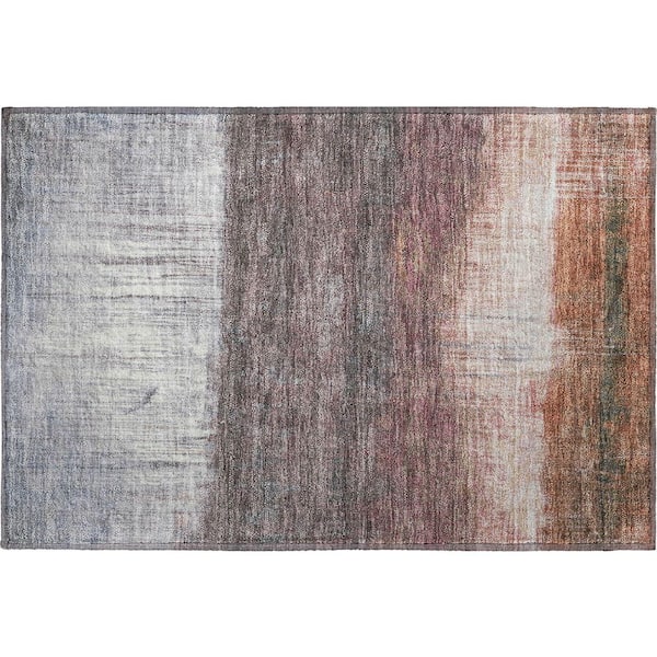 Mayfield Premium Machine Washable Abstract AMF2118 Paprika 2 ft. x 3 ft. Accent Rug