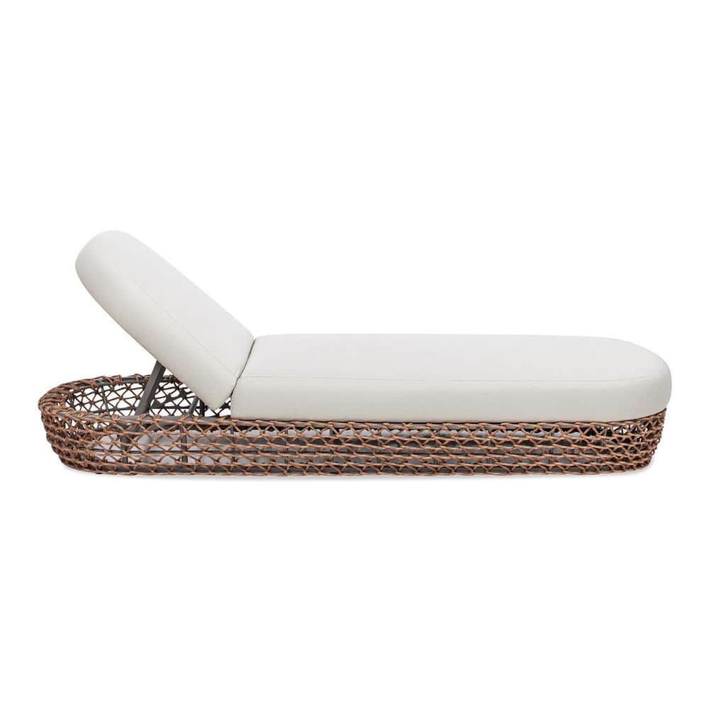 Willow 80.5 in. Sunbrella Upholstered with Wicker Frame Woven Patio Lounger in Wheat Beige price history on PriceWatchPro