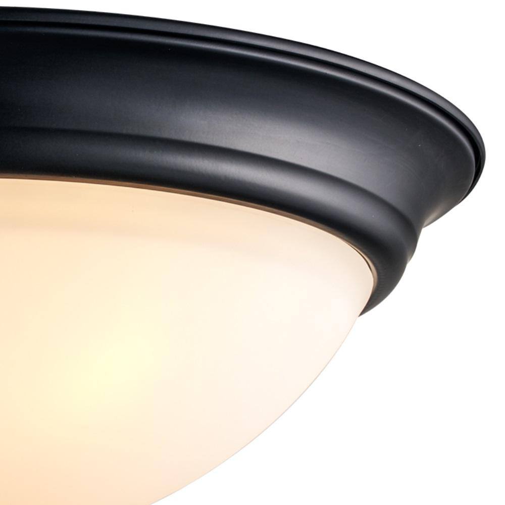 15" Black Frosted Glass Bowl Ceiling Light Fixture