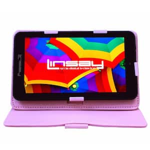 7 in. 2GB RAM 32GB Android 12 Quad Core Tablet with Pink Case