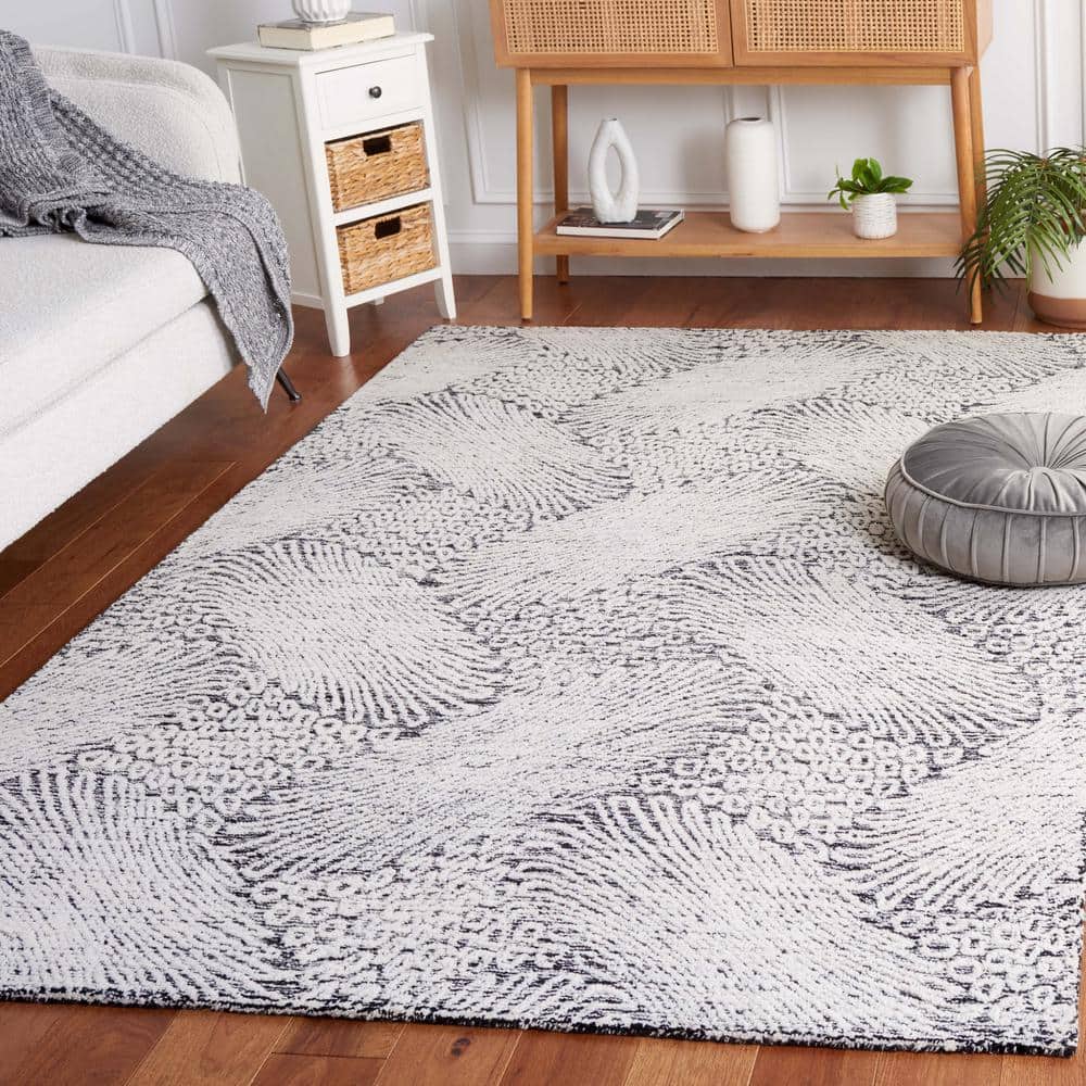 Ivory Wool Tufted Handmade Non-slip Square Area Rug 72" x 72"